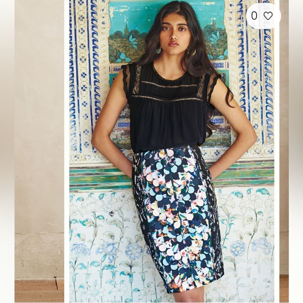 New Byron Lars Anthropologie Paillette Pencil Skirt Size 0